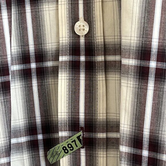 Cinch Mens Large Western Shirt Long Sleeve Button Down Brown Plaid MT10321292 - Picture 8 of 12